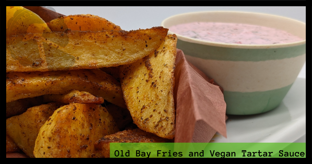 Detail of Old Bay Fries and tartar sauce.