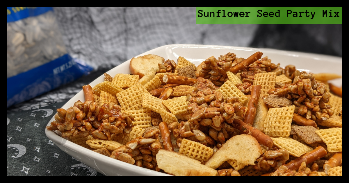 Detail of the sunflower seed party mix.