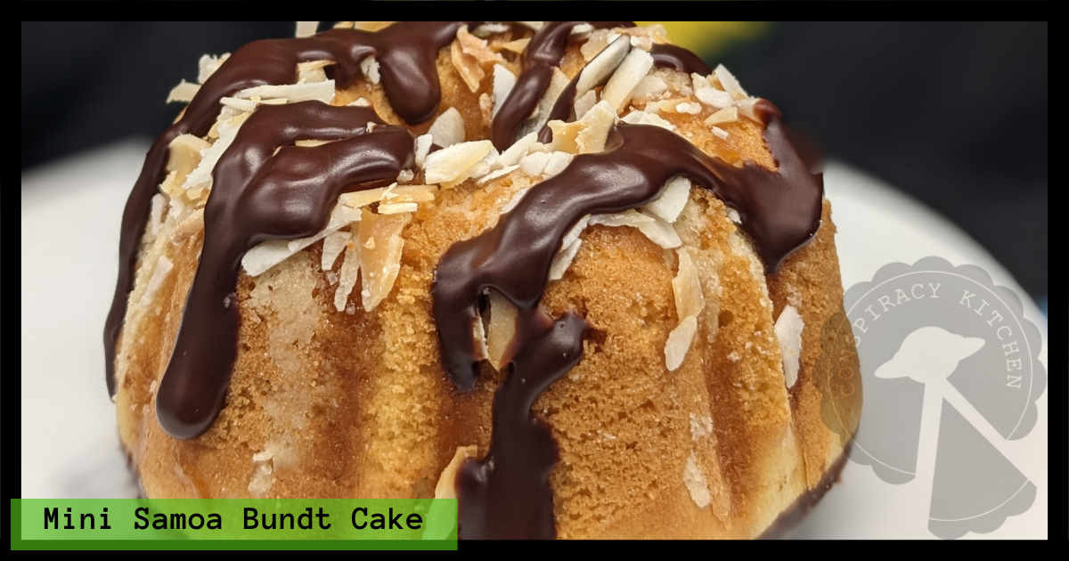 Detail of the Mini Samoa Bundt Cakes