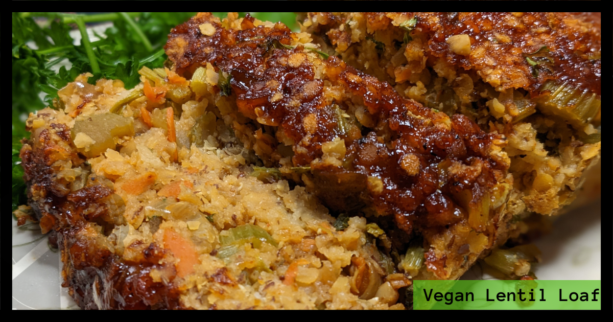 Detail of vegan lentil loaf