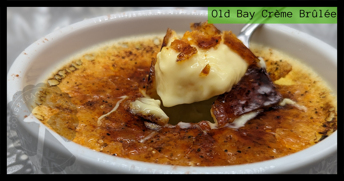 Detail of Old Bay crème brulée